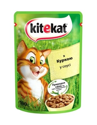 Корм вологий для кішок Kitekat з куркою в соусі, 100 г