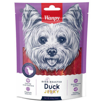 Ласощі для собак Wanpy Duck Jerky В'ялене філе качки, 100 г