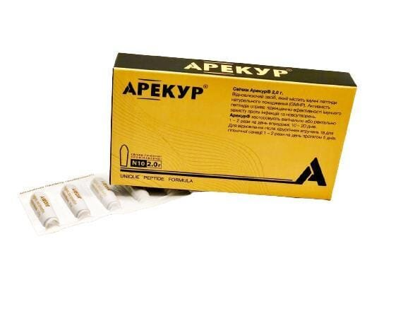 Арекур супозиторії по 2,0 г №10 у бліст.