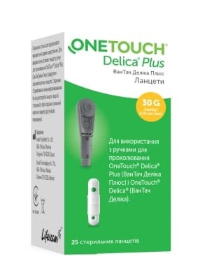 Ланцети One Touch Delica Plus, 25 штук