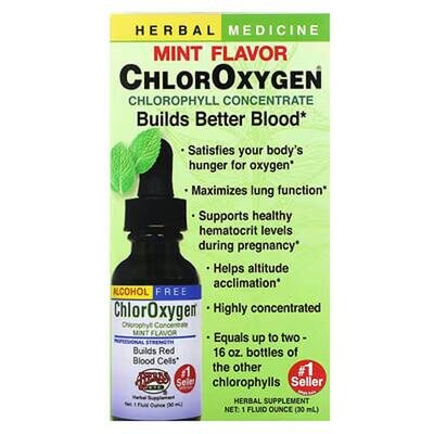Концентрат хлорофілу Herbs Etc ChlorOxygen зі смаком м'яти без спирту, 30 мл