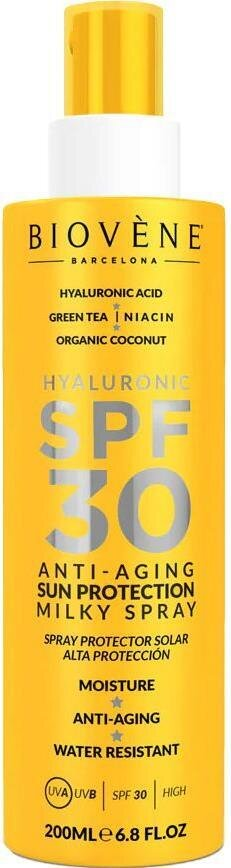 Спрей сонцезахисний Biovene SPF30 для тіла антивіковий з гіалуроновою кислотою, 200 мл