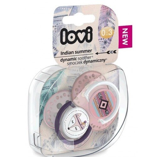 Пустушка силіконова Lovi Indian summer динамічна, 22/855girl, 0-3 місяців, 2 шт