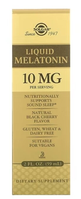 Мелатонін Solgar Melatonin 10 мг рідкий, 59 мл