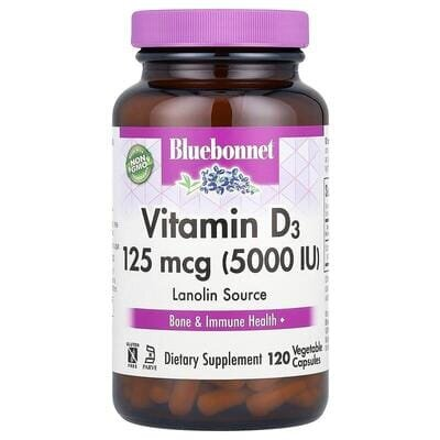 Вітамін D3 5000IU Bluebonnet Nutrition капсули №120
