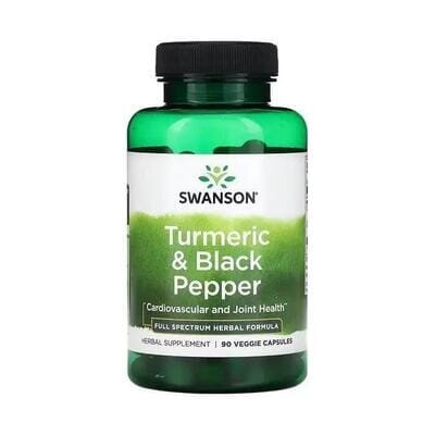 Куркума з чорним перцем Swanson Turmeric & Black Pepper, 90 вегетеріанських капсул