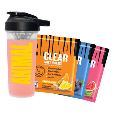 Шейкер із зразками сироваткового ізоляту Universal Nutrition Animal Clear Whey, 3 порційні пакети