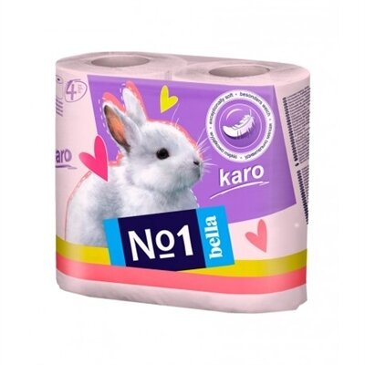 Туалетний папір Bella №1 Karo кольорова, у рулонах, 4 штуки