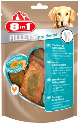 Ласощі для собак 8in1 Fillets 660981/112358 для освіження дихання S, 80 г
