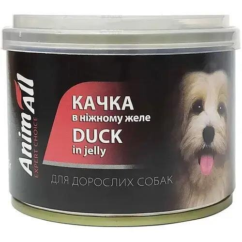 Корм вологий для собак AnimAll качка в ніжному желе, 195 г