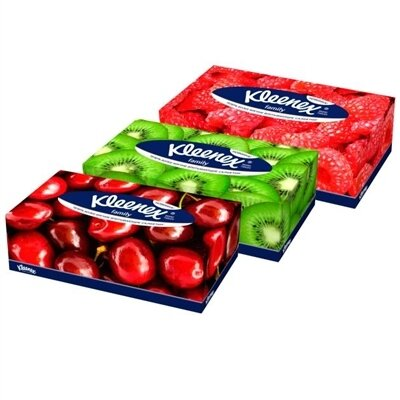 Серветки косметичні Kleenex Family двошарові в коробці, 150 шт