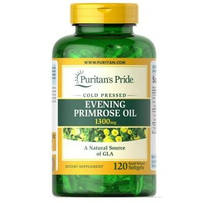 Олія вечірньої примули Puritan's Pride Evening Primrose Oil 1300 мг, 120 капсул