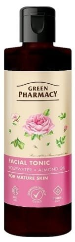 Тонік для обличчя Green Pharmacy Трояндова вода і мигдаль для зрілої шкіри, 200 мл