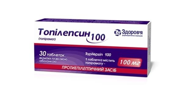 Топілепсин 100 таблетки, в/плів. обол. по 100 мг №30 (10х3)