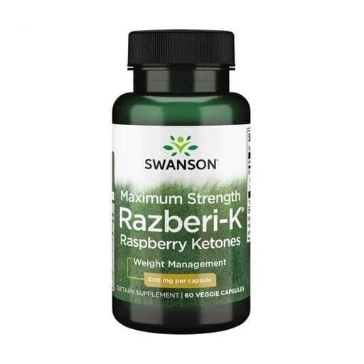 Малинові кетони Swanson Razberi-K Raspberry Ketones 500 мг, 60 капсул