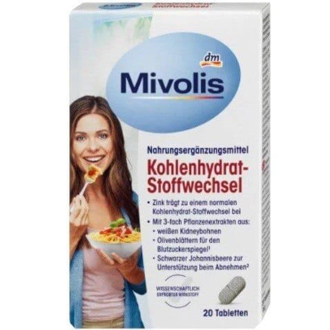 Блокатори вуглеводів Mivolis Medizinprodukt Kohlenhydrat Blocker, 20 таблеток