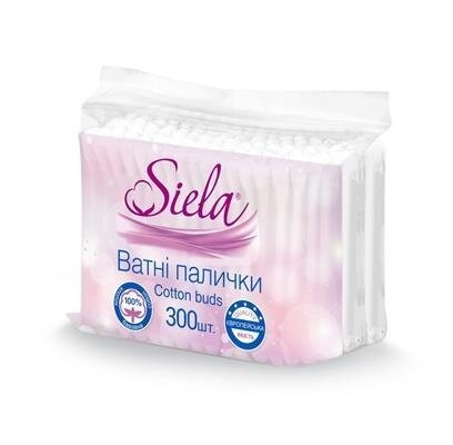 Ватні палички Siela в пакеті, 300 штук