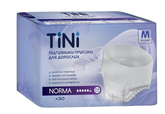 Підгузки-трусики для дорослих TіNі Norma, розмір M, 30 штук