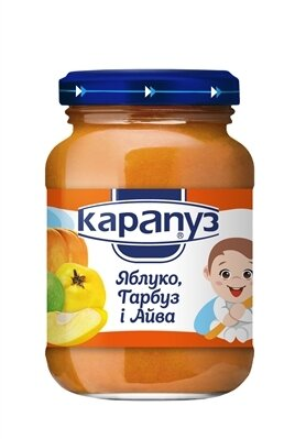 Пюре фруктово-овочеве Карапуз Яблуко, гарбуз і айва, 200 г