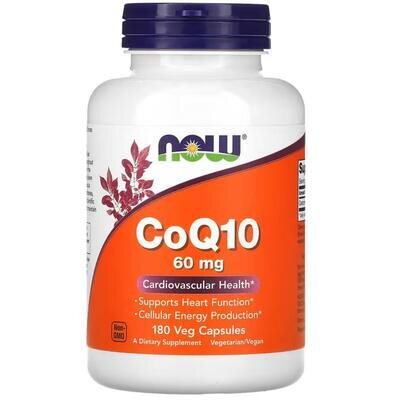 Коензим Q10 NOW CoQ10 60 мг вег. капсули №180