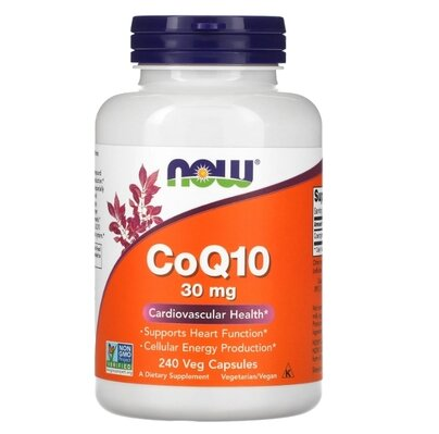 Коензим Q10 NOW CoQ10 30 мг вег. капсули №240