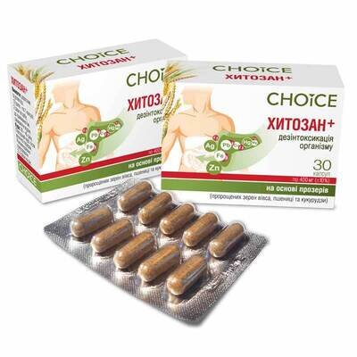 Хітозан+ Choice Phyto капсули по 400 мг №30