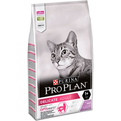 Корм сухий для дорослих котів Purina Pro Plan Delicate Turkey зі смаком індички, 10 кг