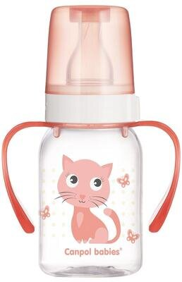 Пляшечка Canpol Babies 11/823 Кольорова ферма з малюнком і ручкою BPA Free, 120 мл