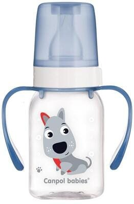Пляшечка Canpol Babies 11/823 Кольорова ферма з малюнком і ручкою BPA Free, 120 мл