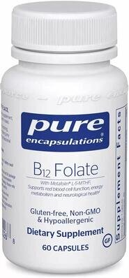 Вітамін B12 та Фолат Pure Encapsulations B12 Folate, 60 капсул