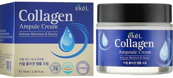 Крем для обличчя Ekel Collagen ампульний з колагеном зволожуючий, 70 мл