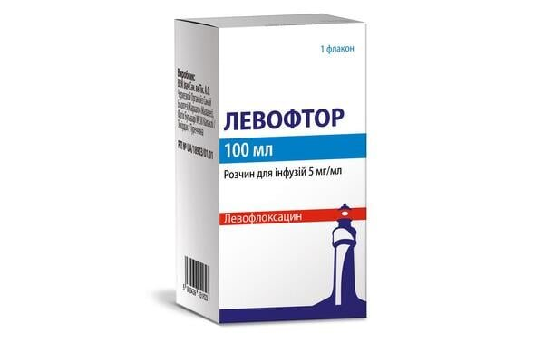 Левофтор розчин д/інф. 5 мг/мл по 100 мл у флак.