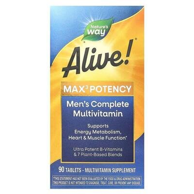 Мультивітаміни для чоловіків Nature's Way Alive! Men’s Max3 Daily Multivitamin, 90 таблеток