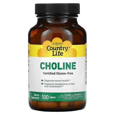 Холін Country Life Choline 650 мг, 100 таблеток