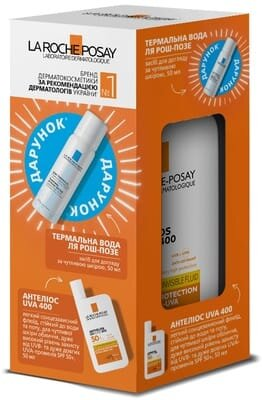 Набір La Roche-Posay Anthelios сонцезахисний флюїд для чутливої шкіри обличчя SPF50+, 50 мл + термальна вода, 50 мл