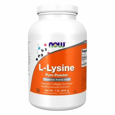 L-лізин NOW L-Lysine Pure Powder у порошку, 454 г