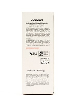 Флюїд для обличчя Babaria SPF20 зволожуючий від пігментних плям, 50 мл