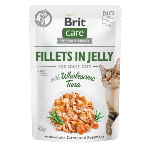 Корм вологий для кішок Brit Care Cat pouch тунець в желе, 85 г