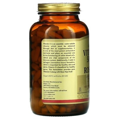 Вітамін С з шипшиною Solgar Vitamin C 500 мг with Rose Hips таблетки №250