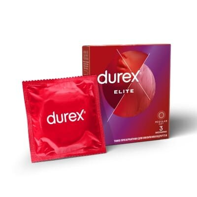 Презервативи латексні Durex Elite особливо тонкі, 3 штуки
