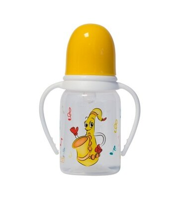 Пляшечка пластикова Dydus Дідус з ручками з силіконовою соскою B/121S, 125 мл
