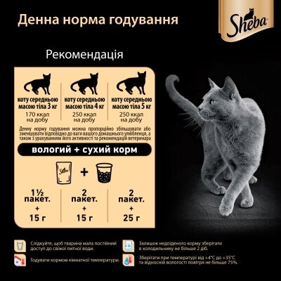 Корм вологий для кішок Sheba 8642 домашня птиця в соусі, 85 г