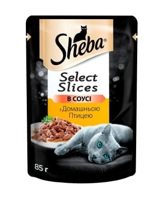 Корм вологий для кішок Sheba 8642 домашня птиця в соусі, 85 г
