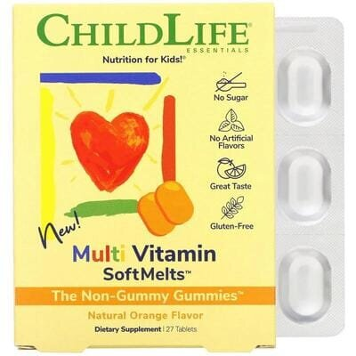 Мультивітаміни для дітей ChildLife Multi Vitamin SoftMelts смак апельсин, 27 таблеток