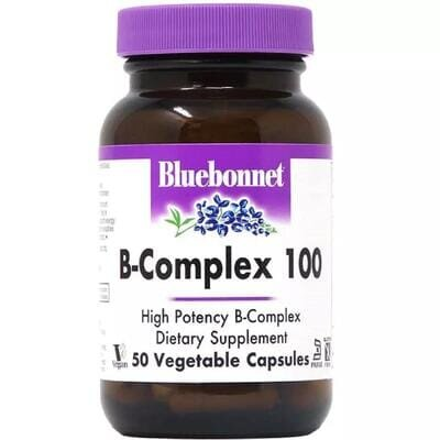 Вітаміни В-комплекс 100 Bluebonnet Nutrition B-Complex, вегетаріанські капсули №50
