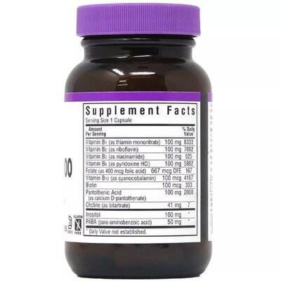 Вітаміни В-комплекс 100 Bluebonnet Nutrition B-Complex, вегетаріанські капсули №50