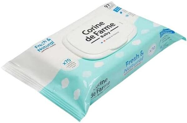 Серветки вологі Corine de Farme Fresh & Natural дитячі, 70 шт