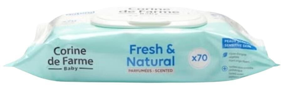 Серветки вологі Corine de Farme Fresh & Natural дитячі, 70 шт