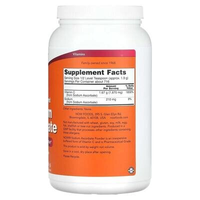 Аскорбат натрію NOW Sodium Ascorbate Pure Buffered порошок, 1361 г