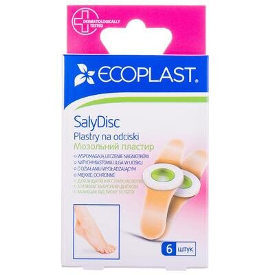 Пластир мозольний Ecoplast SaliDisk для видалення мозолiв 70 мм х 12 мм, 6 штук